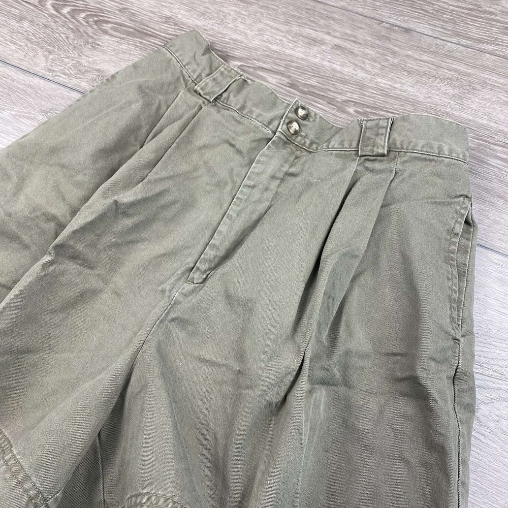 Gap Women's Cotton Pleated High Waisted Shorts Faded Green Size 12